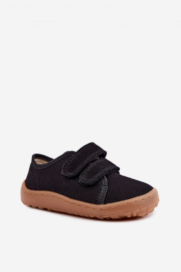 Čierne detské šľapky Barefoot Froddo Canvas G1700440-19