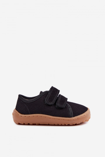 Čierne detské šľapky Barefoot Froddo Canvas G1700440-19 2
