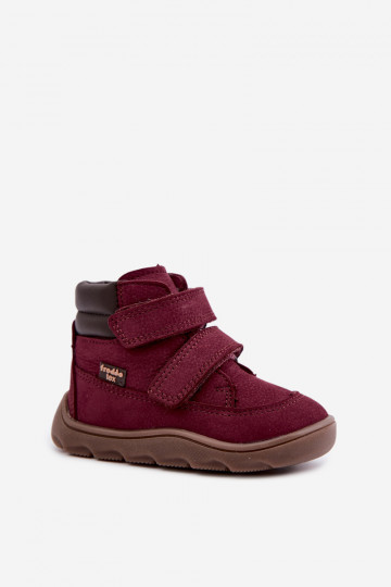 Bordové detské kožené topánky Barefoot Froddo G2110150-9