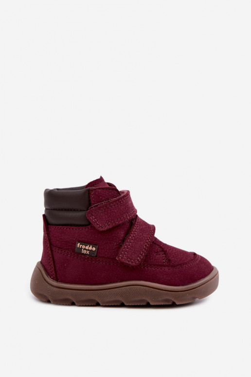 Bordové detské kožené topánky Barefoot Froddo G2110150-9