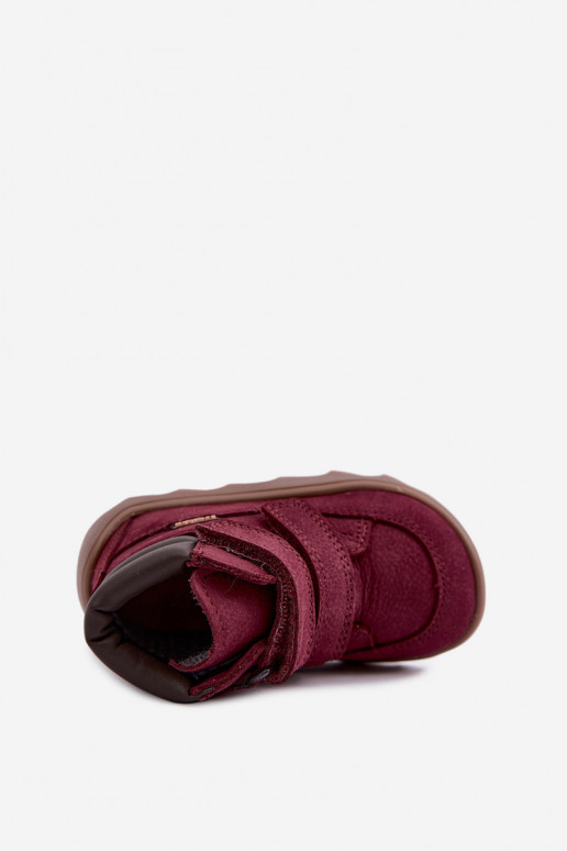 Bordové detské kožené topánky Barefoot Froddo G2110150-9
