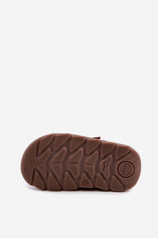 Bordové detské kožené topánky Barefoot Froddo G2110150-9
