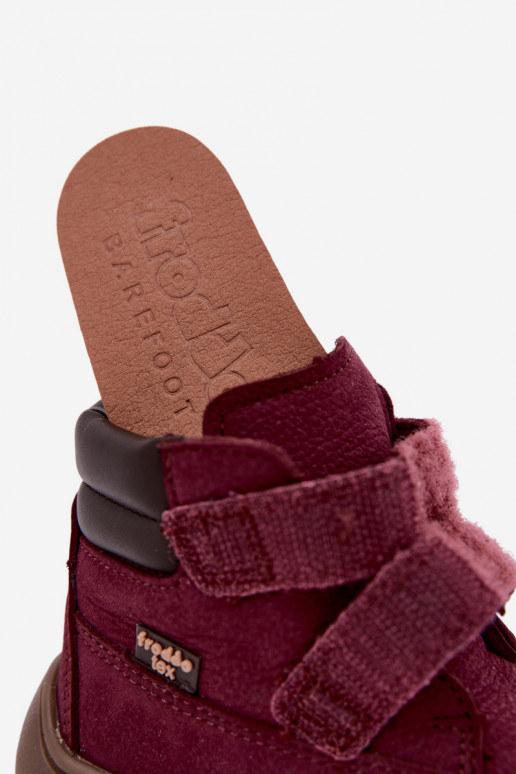 Bordové detské kožené topánky Barefoot Froddo G2110150-9