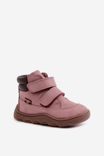 Ružové detské kožené topánky Barefoot Froddo G2110150-5