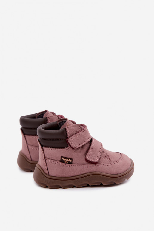 Ružové detské kožené topánky Barefoot Froddo G2110150-5