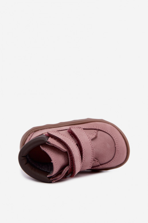 Ružové detské kožené topánky Barefoot Froddo G2110150-5