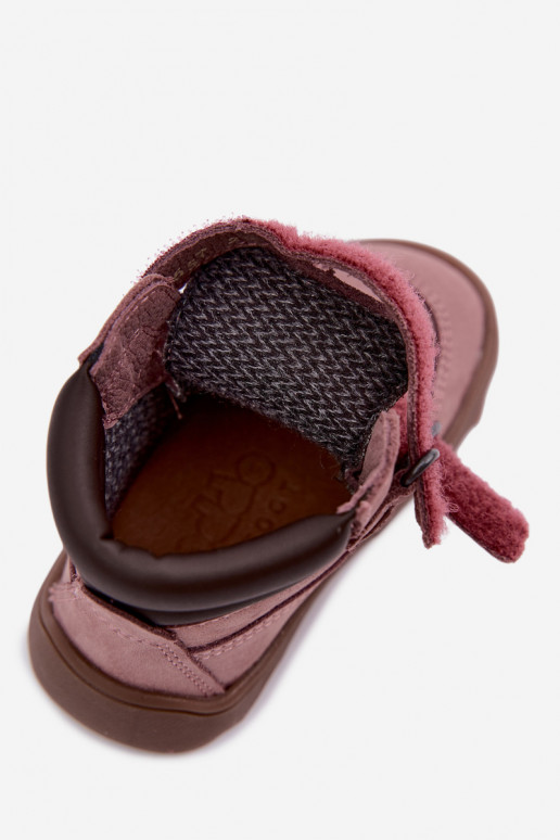 Ružové detské kožené topánky Barefoot Froddo G2110150-5