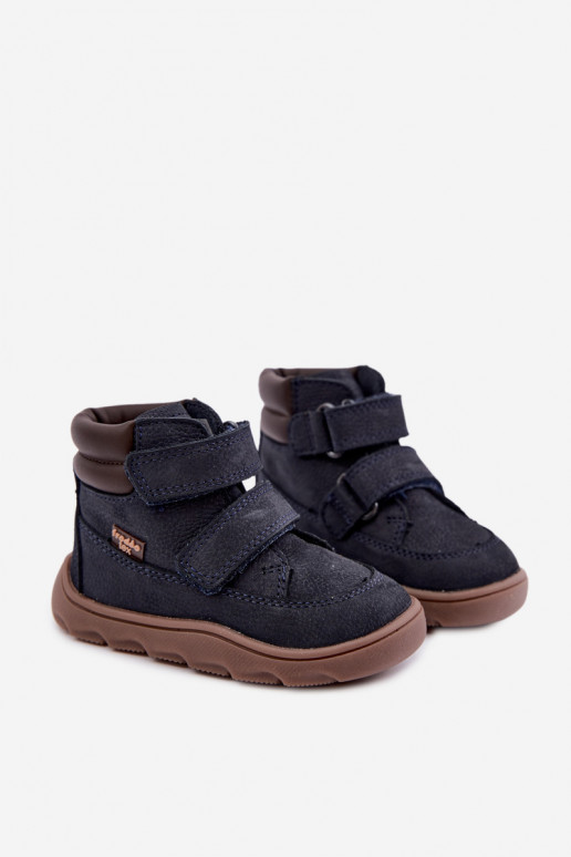 Tmavomodré detské kožené topánky Barefoot Froddo G2110150