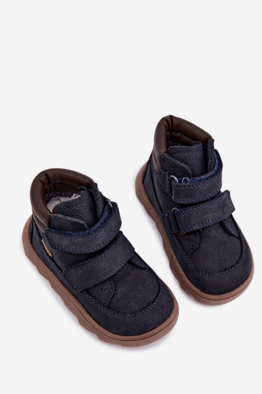 Tmavomodré detské kožené topánky Barefoot Froddo G2110150