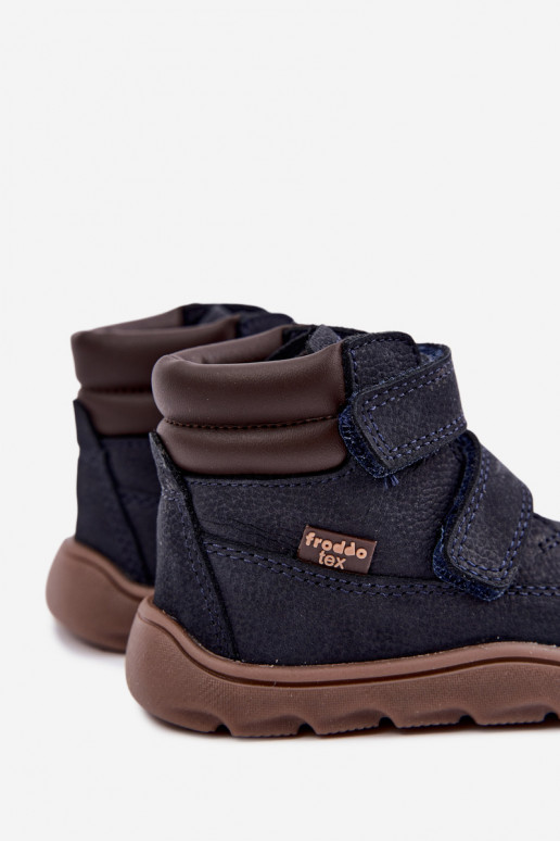 Tmavomodré detské kožené topánky Barefoot Froddo G2110150