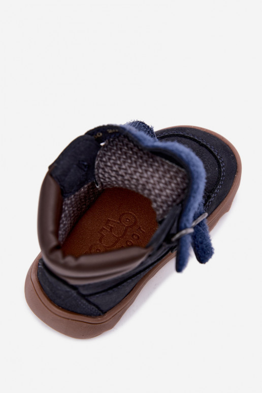 Tmavomodré detské kožené topánky Barefoot Froddo G2110150