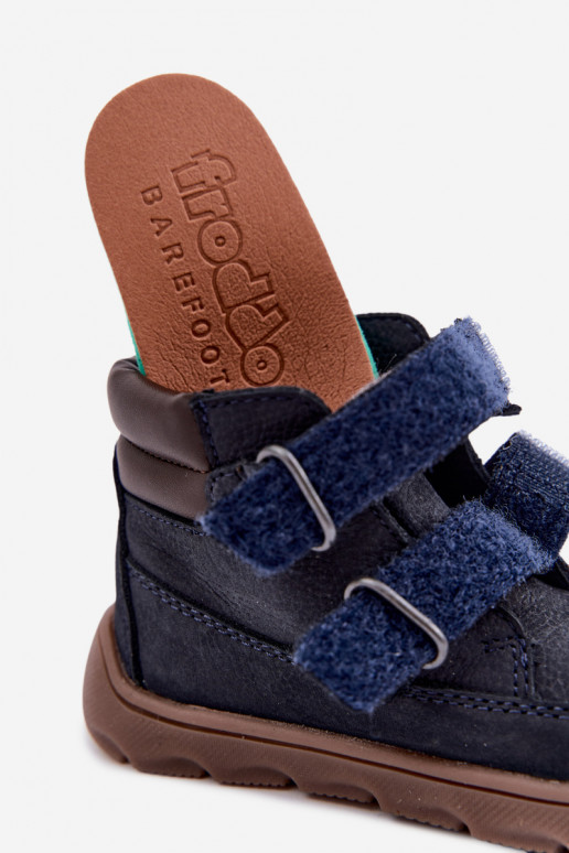 Tmavomodré detské kožené topánky Barefoot Froddo G2110150