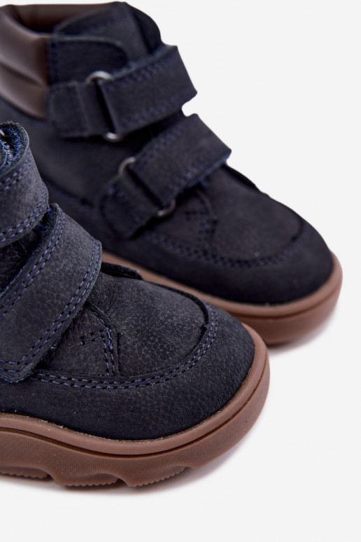 Tmavomodré detské kožené topánky Barefoot Froddo G2110150