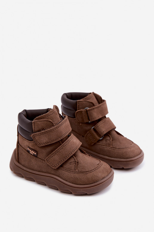 Hnedé detské kožené topánky Barefoot Froddo G2110150-13