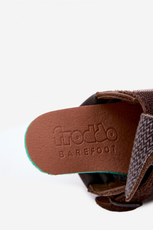 Hnedé detské kožené topánky Barefoot Froddo G2110150-13