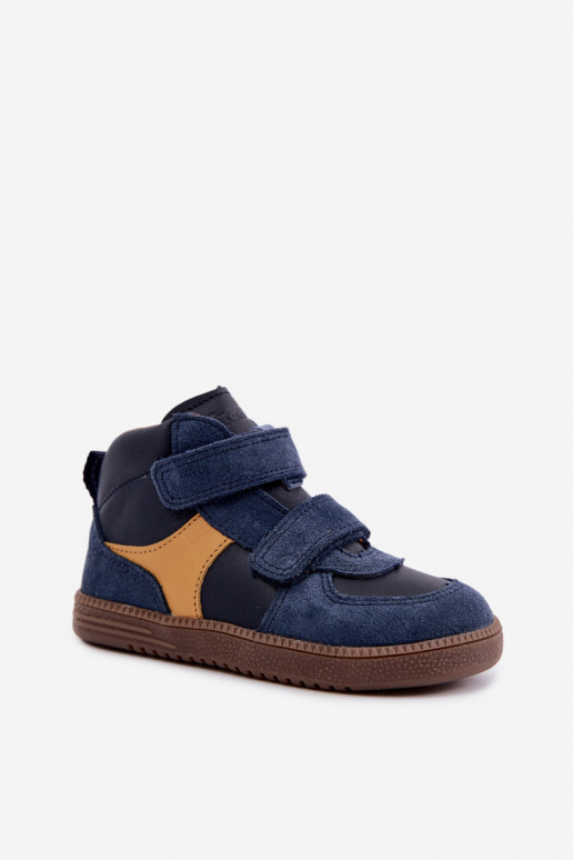 Tmavomodré detské semišové topánky Barefoot Froddo G2110157