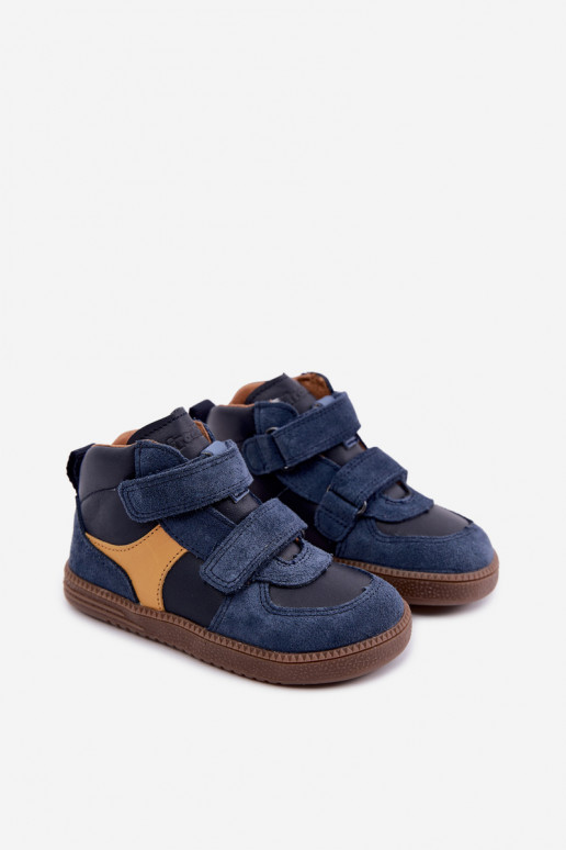 Tmavomodré detské semišové topánky Barefoot Froddo G2110157
