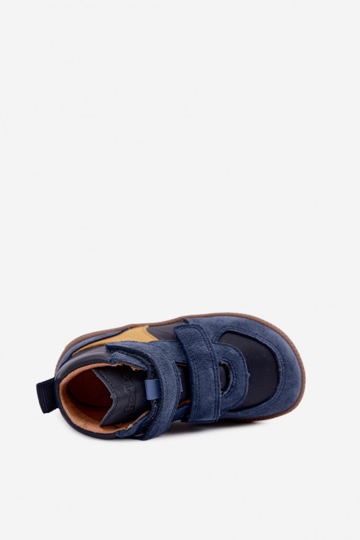 Tmavomodré detské semišové topánky Barefoot Froddo G2110157