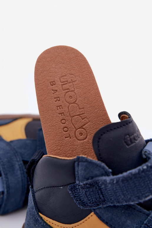 Tmavomodré detské semišové topánky Barefoot Froddo G2110157