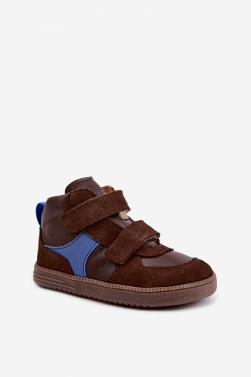 Hnedé detské semišové topánky Barefoot Froddo G2110157-1