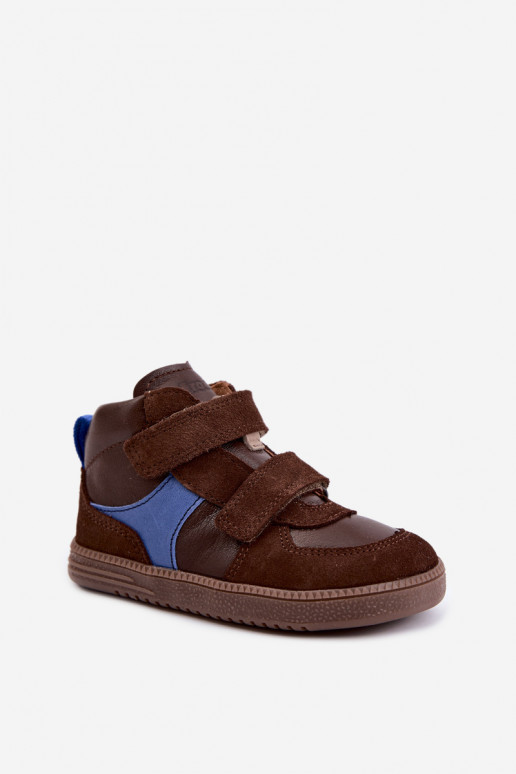Hnedé detské semišové topánky Barefoot Froddo G2110157-1