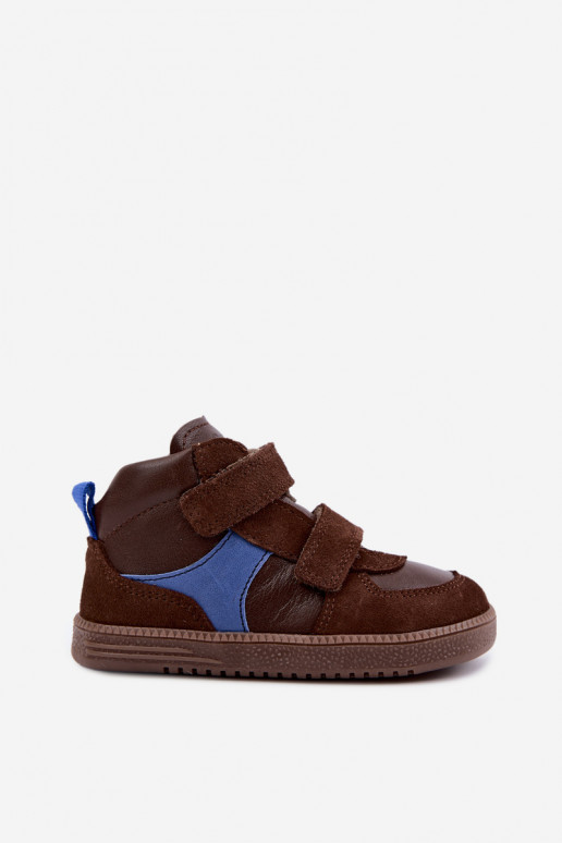 Hnedé detské semišové topánky Barefoot Froddo G2110157-1
