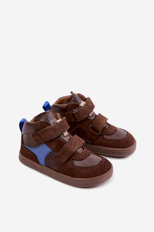 Hnedé detské semišové topánky Barefoot Froddo G2110157-1