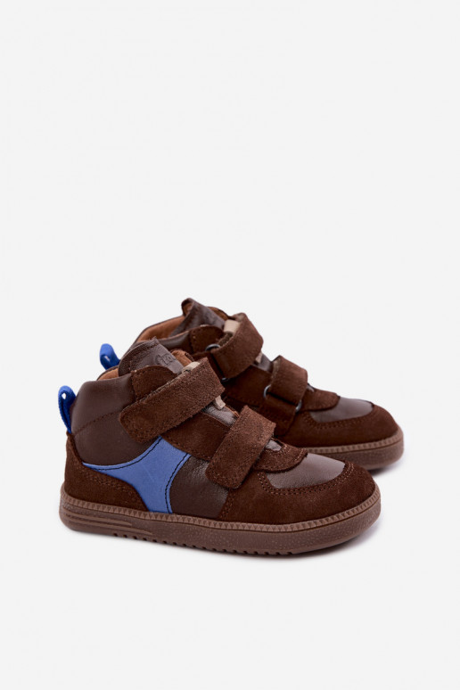 Hnedé detské semišové topánky Barefoot Froddo G2110157-1