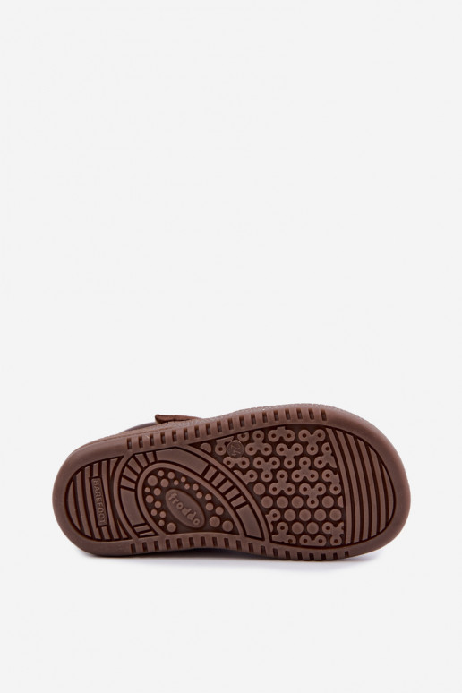 Hnedé detské semišové topánky Barefoot Froddo G2110157-1