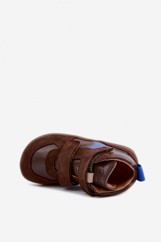 Hnedé detské semišové topánky Barefoot Froddo G2110157-1