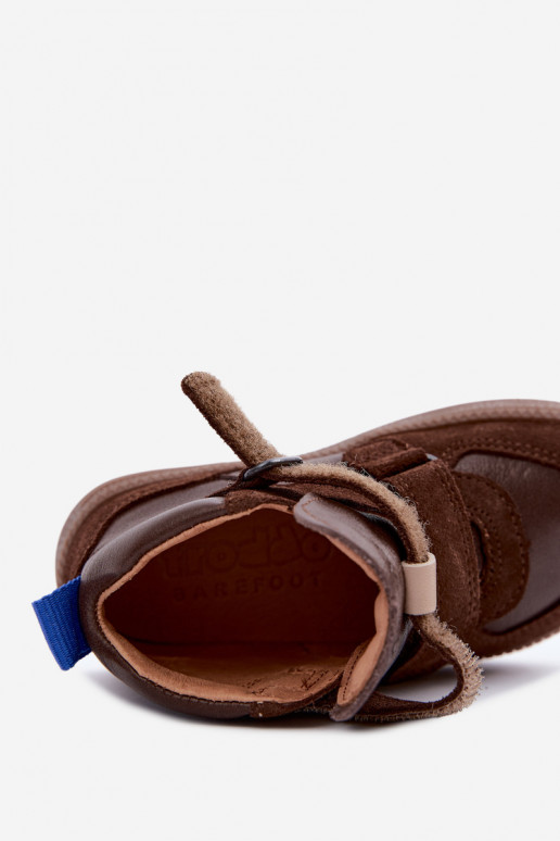 Hnedé detské semišové topánky Barefoot Froddo G2110157-1
