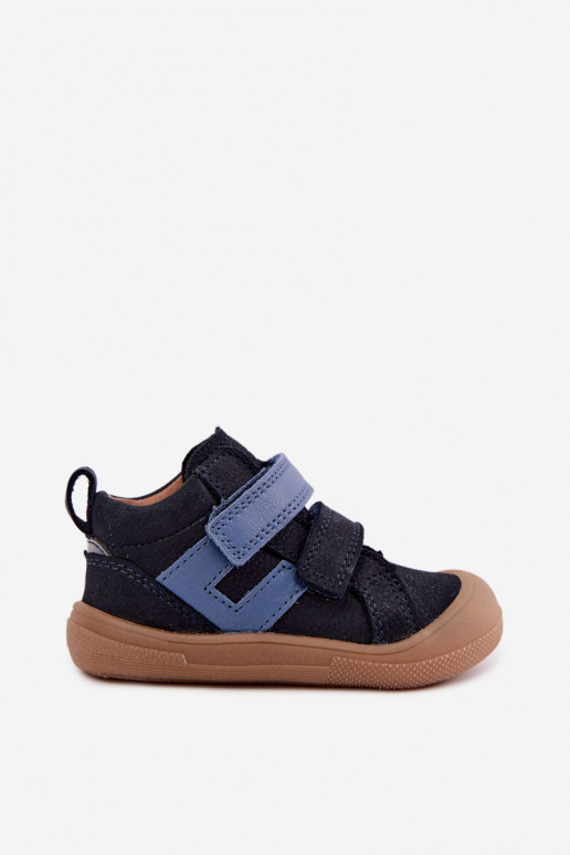 Tmavomodré detské kožené topánky Barefoot Froddo G2130380