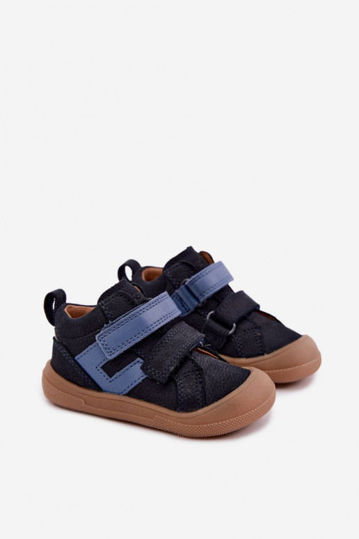 Tmavomodré detské kožené topánky Barefoot Froddo G2130380