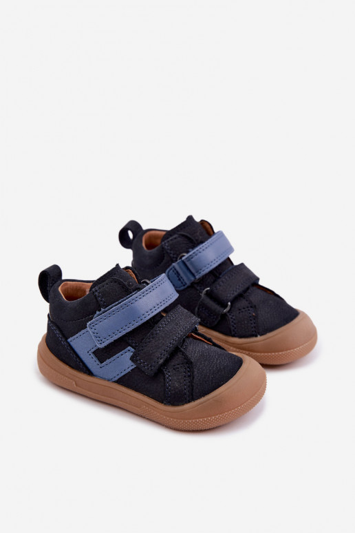Tmavomodré detské kožené topánky Barefoot Froddo G2130380