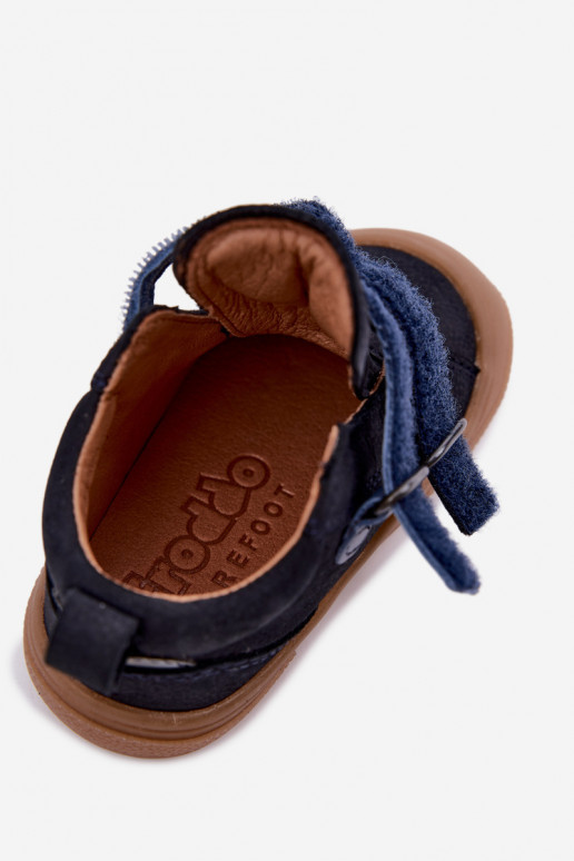 Tmavomodré detské kožené topánky Barefoot Froddo G2130380