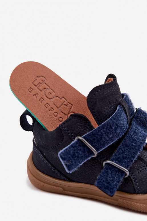 Tmavomodré detské kožené topánky Barefoot Froddo G2130380