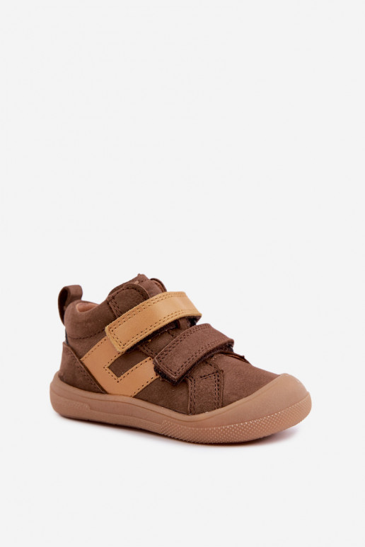 Hnedé detské kožené topánky Barefoot Froddo G2130380-2
