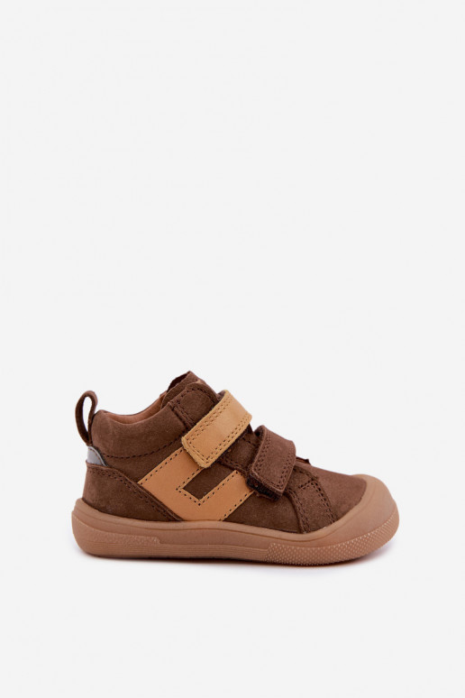 Hnedé detské kožené topánky Barefoot Froddo G2130380-2