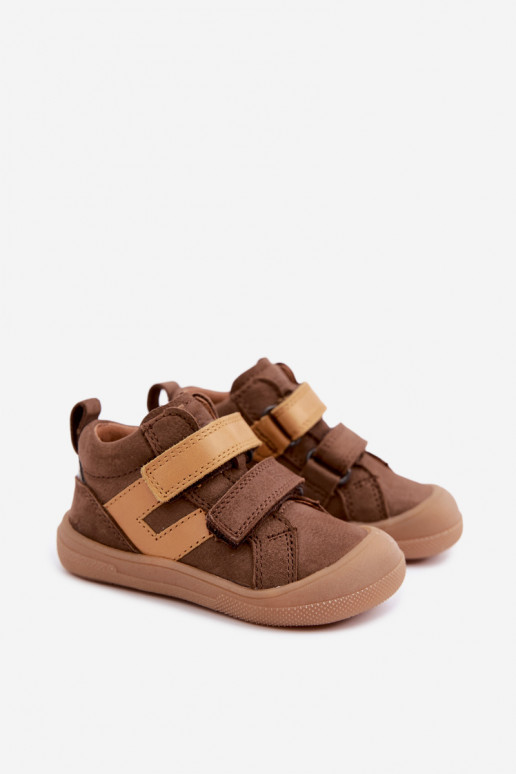 Hnedé detské kožené topánky Barefoot Froddo G2130380-2