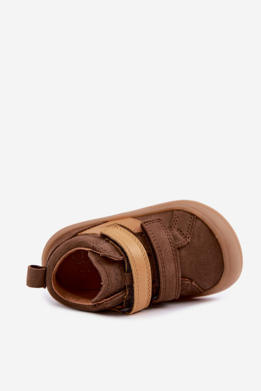Hnedé detské kožené topánky Barefoot Froddo G2130380-2