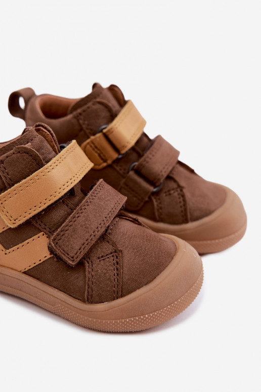 Hnedé detské kožené topánky Barefoot Froddo G2130380-2
