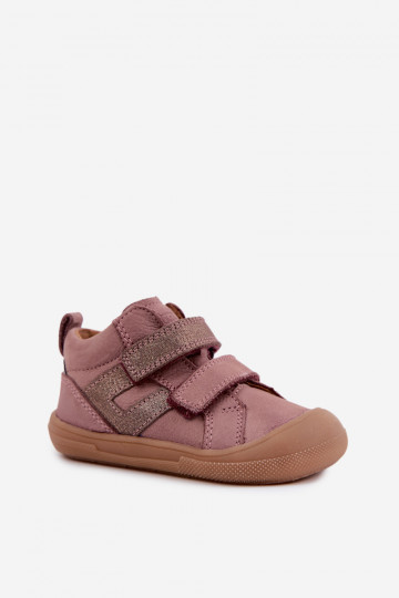 Kožené topánky pre deti Barefoot FRODDO G2130380-3 v ružovej