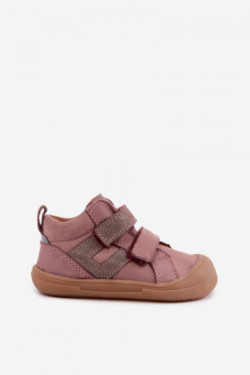 Kožené topánky pre deti Barefoot FRODDO G2130380-3 v ružovej 2