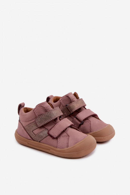 Kožené topánky pre deti Barefoot FRODDO G2130380-3 v ružovej