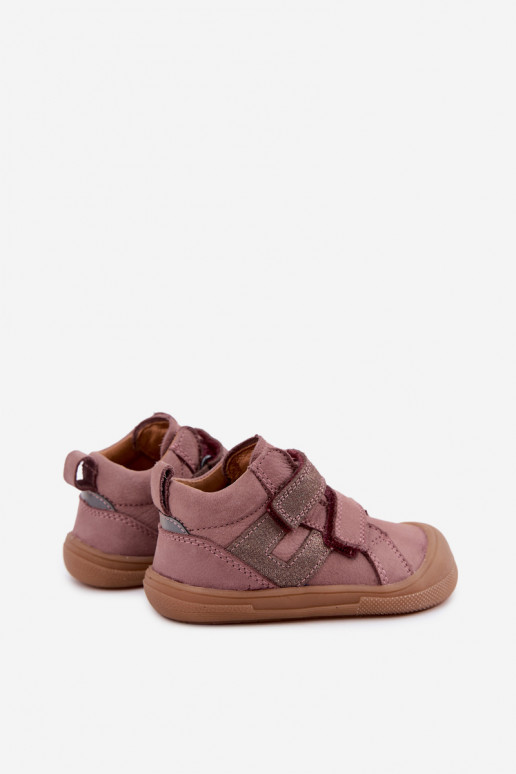 Kožené topánky pre deti Barefoot FRODDO G2130380-3 v ružovej