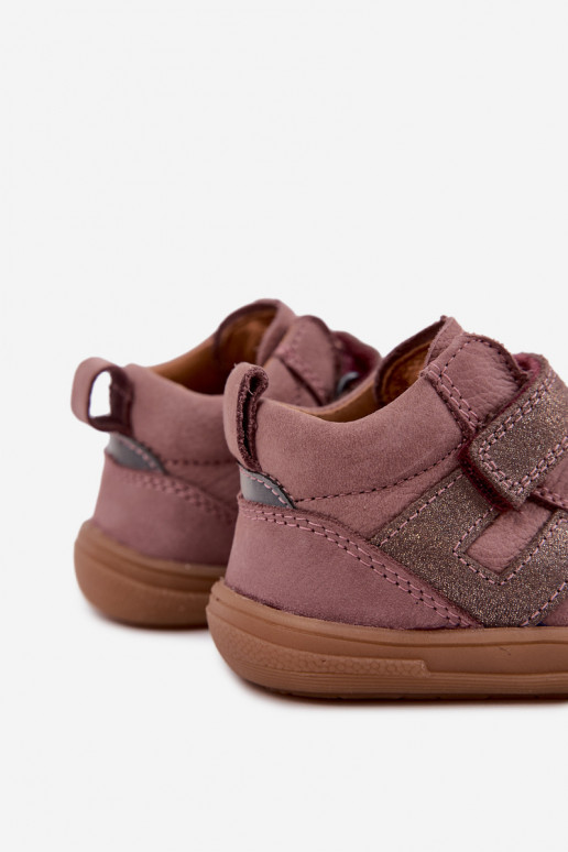 Kožené topánky pre deti Barefoot FRODDO G2130380-3 v ružovej