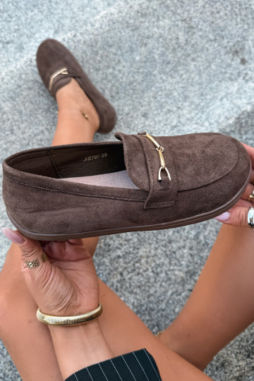 Zlaté mokasíny Barefoot Ze s hnedými detailmi Paresa 2