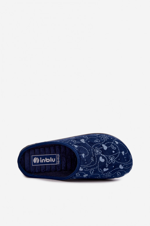 Tmavomodré dámske šľapky s vzormi Inblu ET000041
