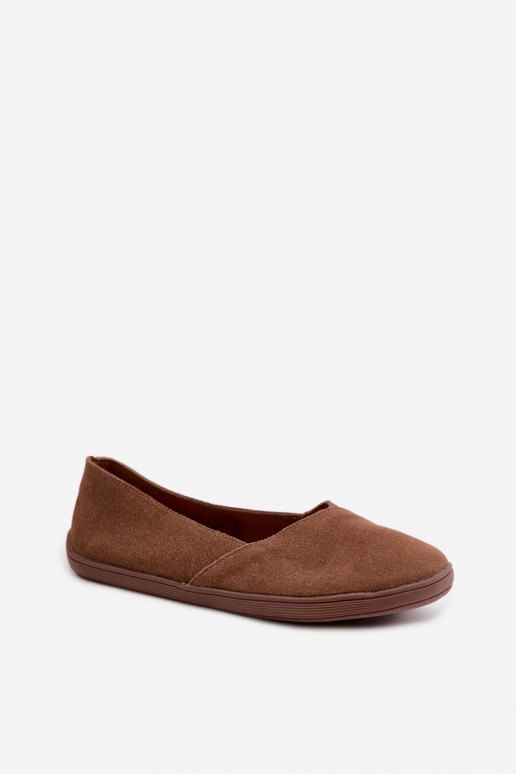 Barefoot baleríny z umelej zamše v hnedej farbe Mirelia