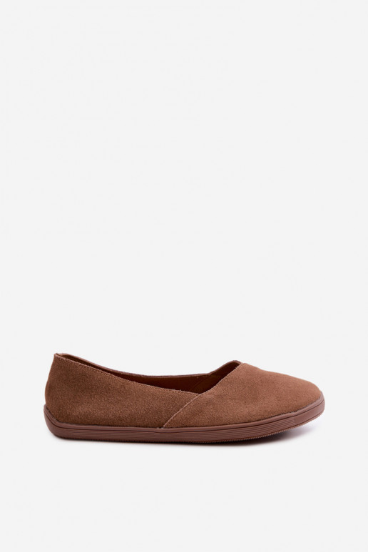 Barefoot baleríny z umelej zamše v hnedej farbe Mirelia